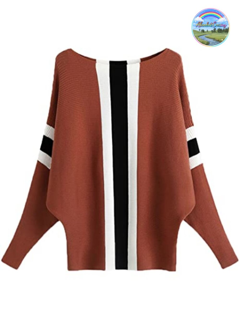 Batwing Dolman Sleeve Boat Neck Pullover Sweater Relaxed Fit